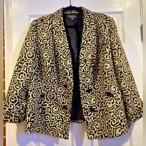 Liz Claiborne Black and Cream Patterned Blazer 20W